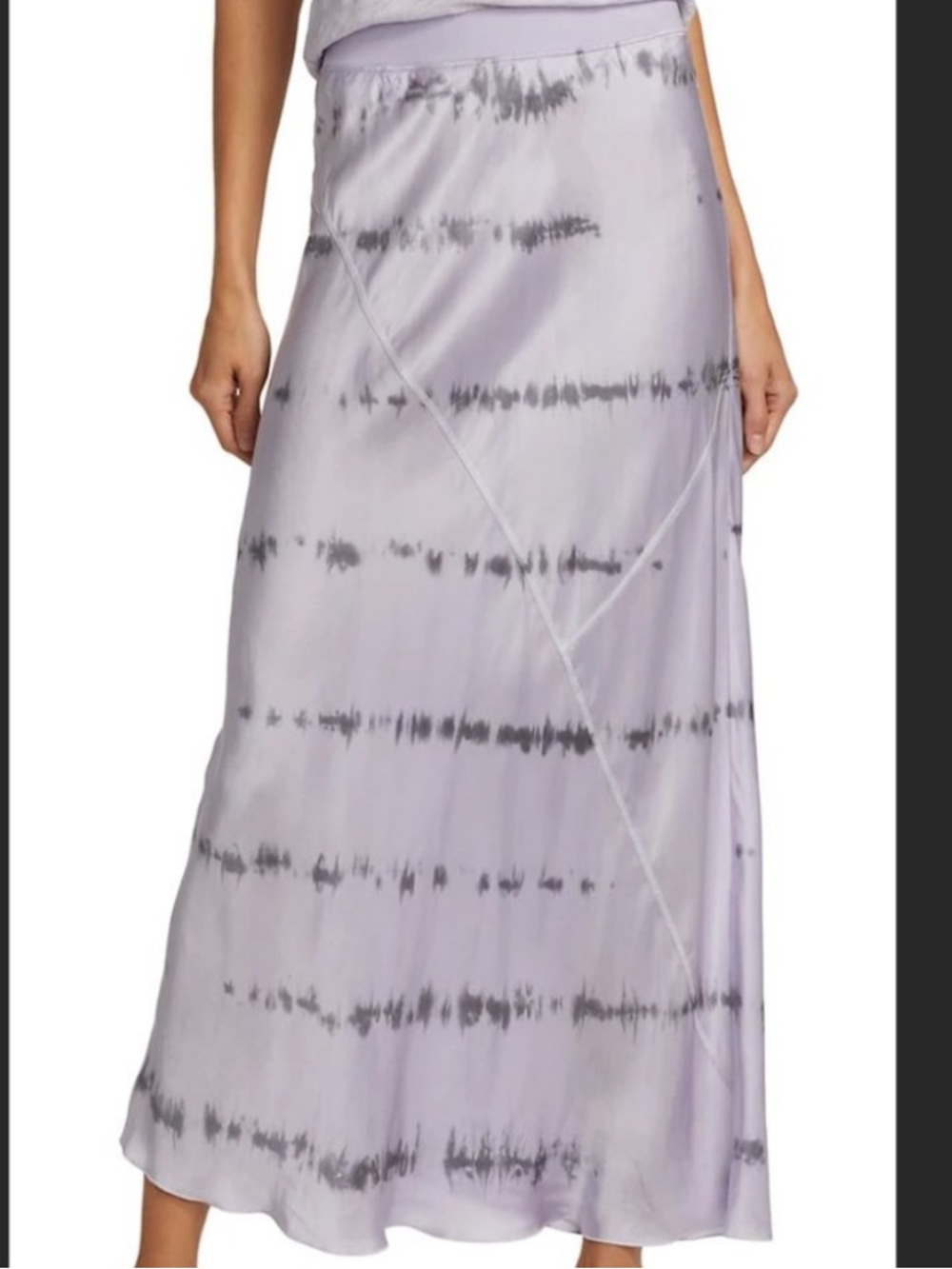 ATM Anthony Thomas Melillo Lavender 100% silk Tie-Dye Maxi Skirt